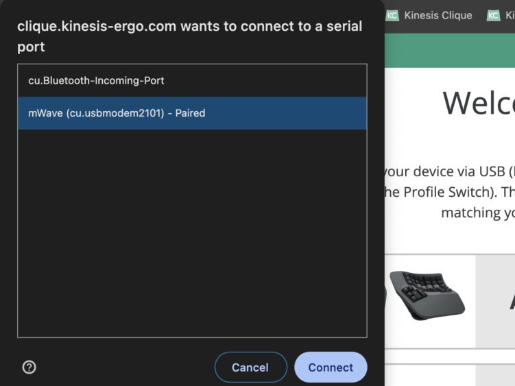 Connection Clique Clique Help - Kinesis