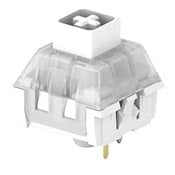 Kaihl Box White-175x175 Mechanical keyboard switch with white housing, viewed from the side, showing internal components for precise typing experience.